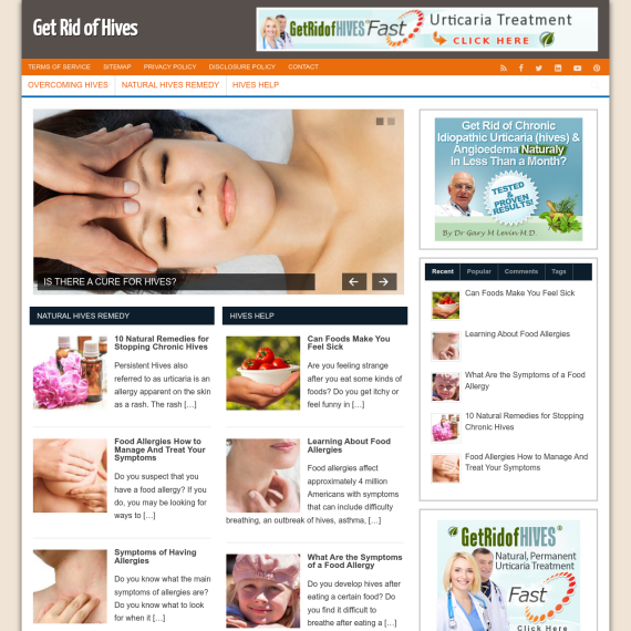 Get Rid of Hives Website