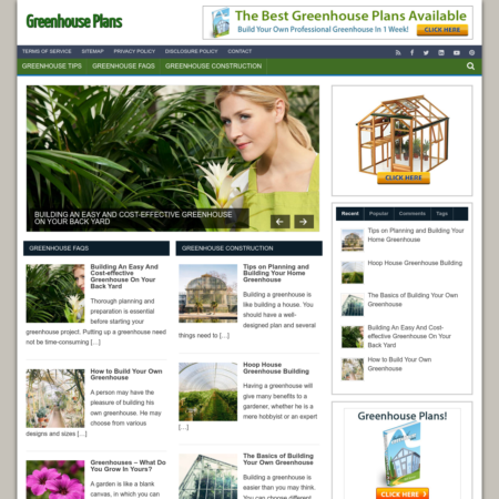 Greenhouse Plans Website