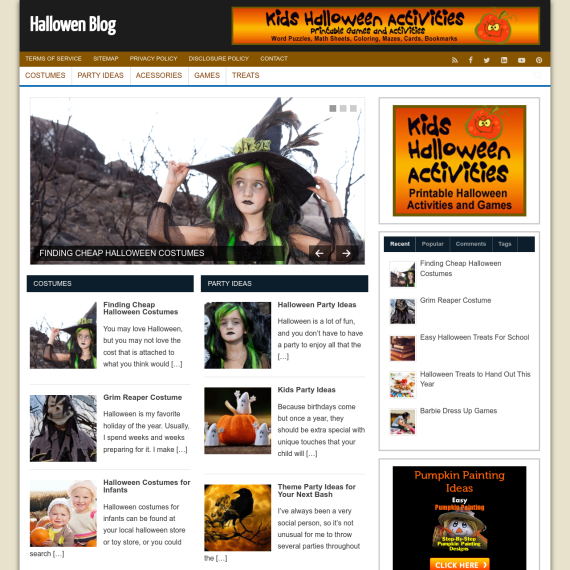 Hallowen Blog Website