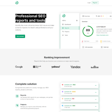 Professional SEO reports and tools