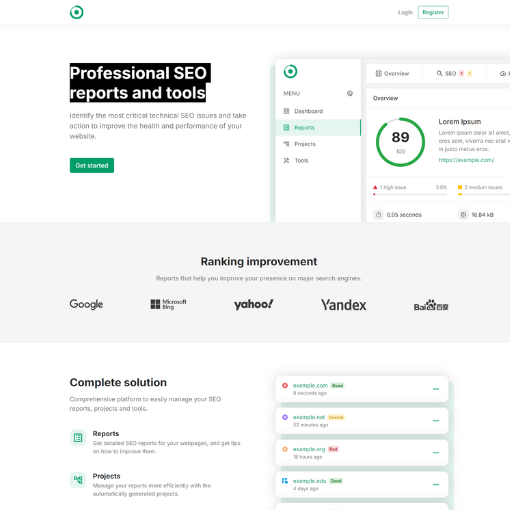 Professional SEO reports and tools